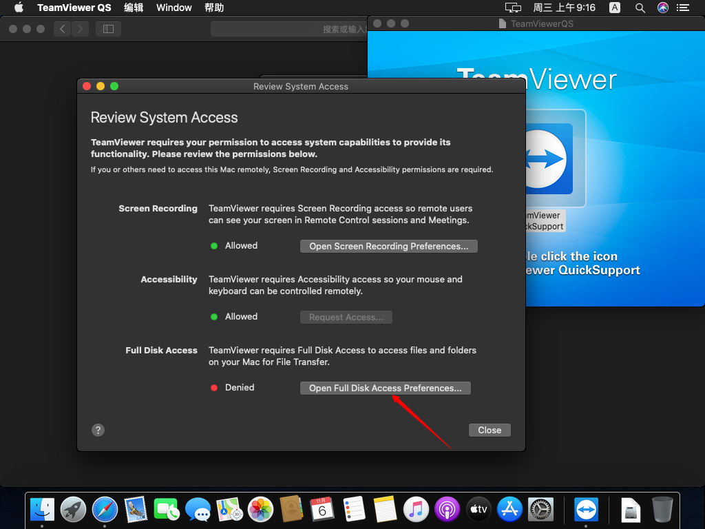 Catalina使用TeamViewerQS的设置步骤插图15